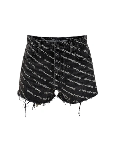 Shop Alexander Wang Bite Logo Shorts In Black