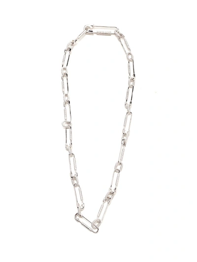Shop Givenchy Paperclip Detailed Necklace In Silver