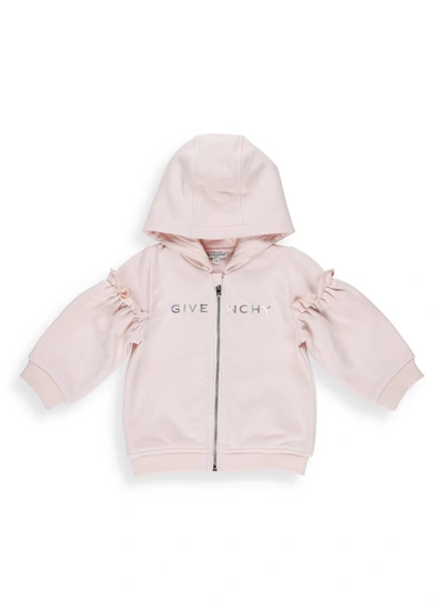Shop Givenchy Kids Frilled Zipped Sweatshirt In Pink