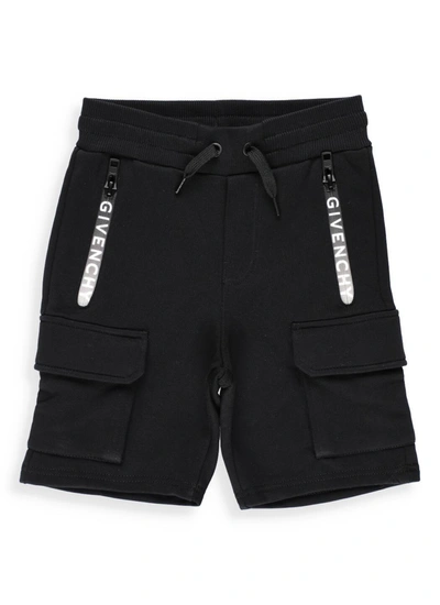 Shop Givenchy Kids Logo Drawstring Shorts In Black