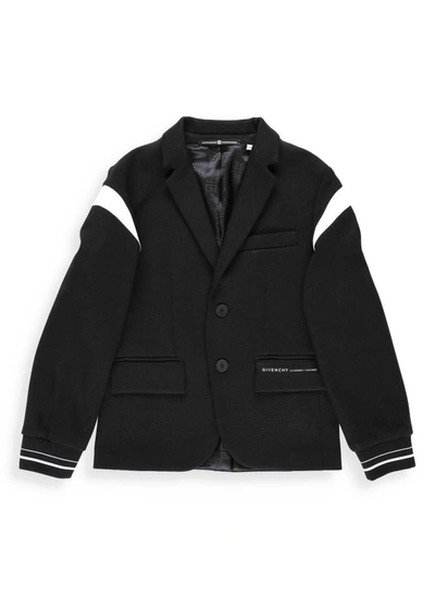 Shop Givenchy Kids Logo Patch Single Breasted Blazer In Black
