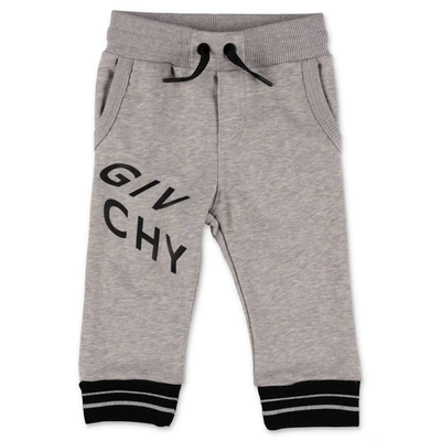 Shop Givenchy Kids Logo Printed Drawstring Track Pants In Grey