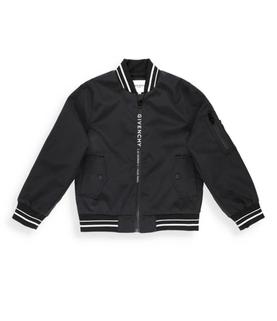 Shop Givenchy Kids Striped Bomber Jacket In Black