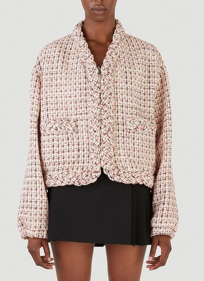 Shop Valentino Braided Trim Tweed Jacket In Multi