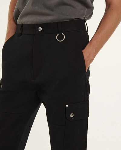 THE KOOPLES BLACK COTTON TWILL CARGO PANTS 