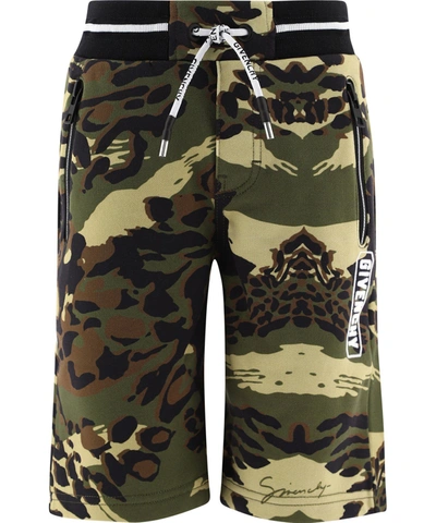 Shop Givenchy Kids Camouflage Print Shorts In Multi