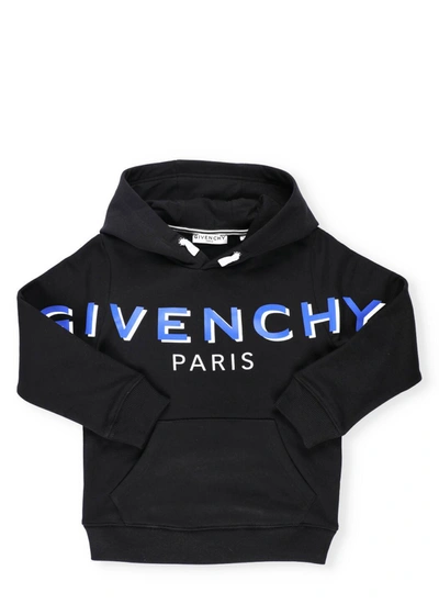 Shop Givenchy Kids Logo Printed Hoodie In Black