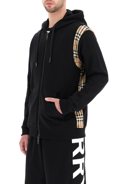 Shop Burberry Sweatshirt With Vintage Check Inserts In Black