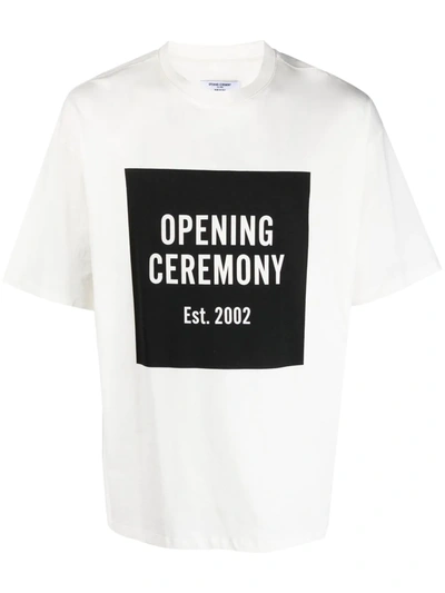 Shop Opening Ceremony Box Logo Print T-shirt In Weiss