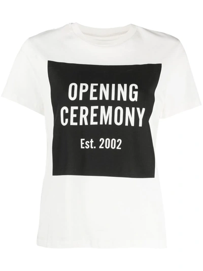 Shop Opening Ceremony Box-logo T-shirt In Weiss