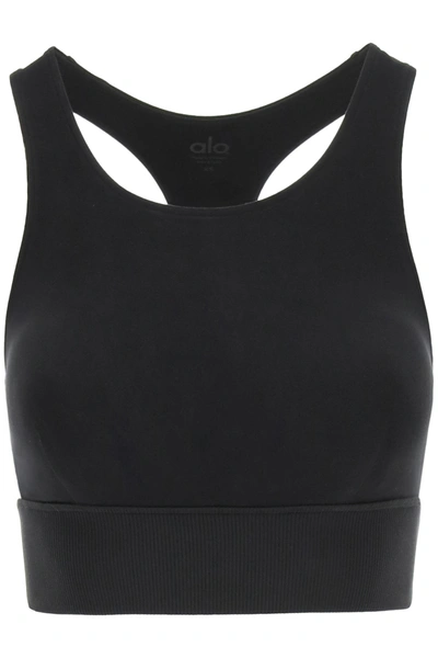 Shop Alo Yoga Alosoft Serenity Sports Bra In Black (black)