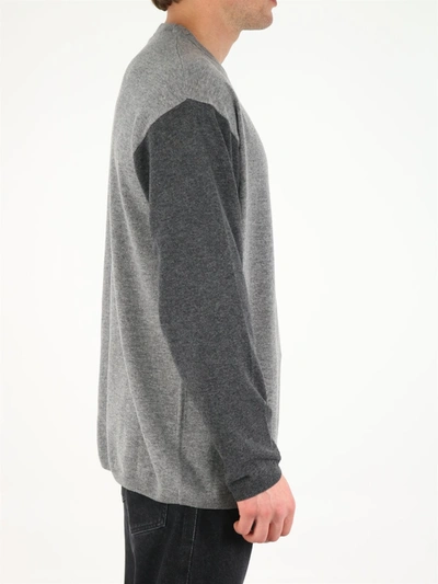 Shop Loewe Color Block Sweater In Grey