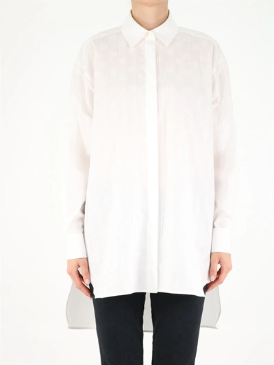 Shop Loewe Stripe Anagram Oversize Shirt In White