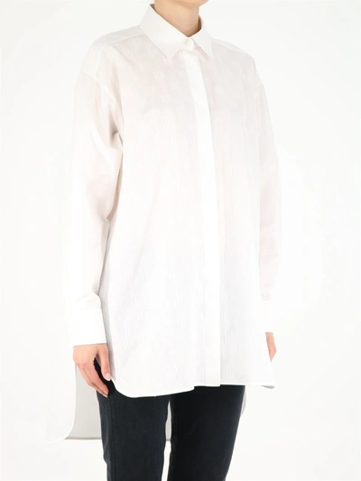 Shop Loewe Stripe Anagram Oversize Shirt In White