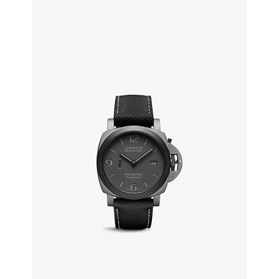 Shop Panerai Men's Grey Pam01662 Luminor Marina Tuttogrigio Titanium And Synthetic Automatic Watch