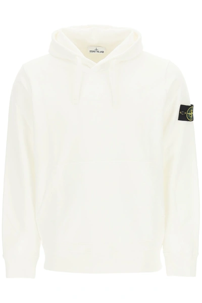 Shop Stone Island Jersey Hoodie In White