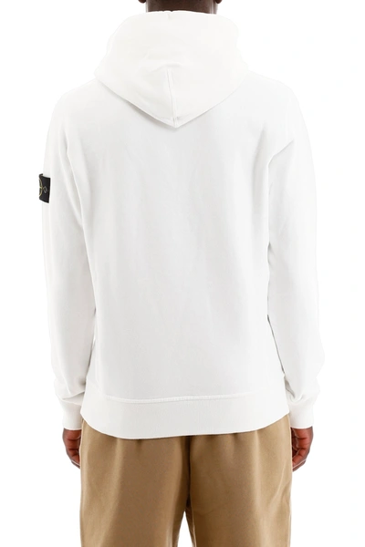 Shop Stone Island Jersey Hoodie In White