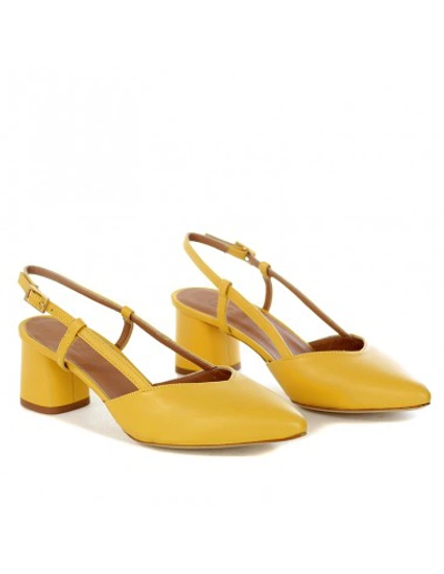 Shop Aerea Décolléte With Heel Strap In Yellow