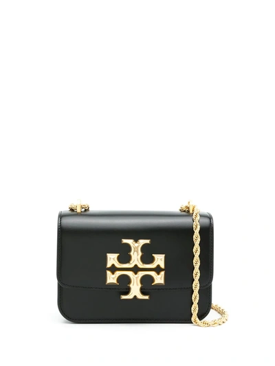 Tory Burch Small Eleanor Pebbled Leather Convertible Shoulder Bag In Black
