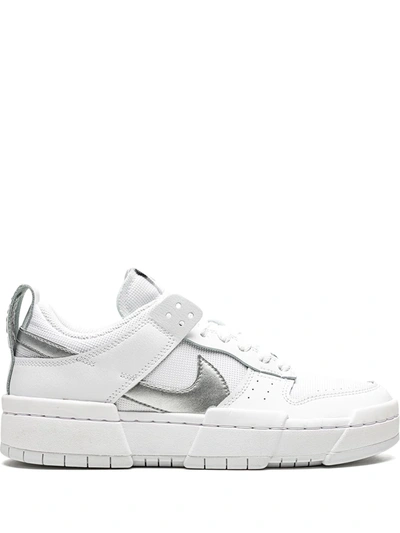 Shop Nike Dunk Low Disrupt "white Silver" Sneakers