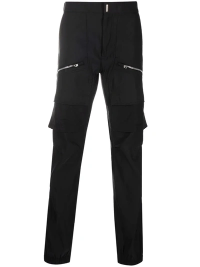 Shop Givenchy Zip-pocket Cargo Trousers In Schwarz