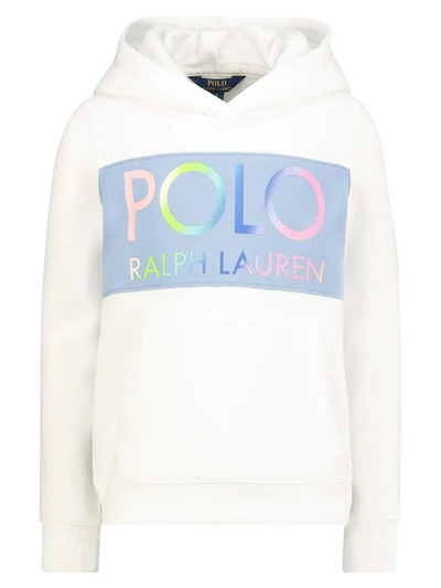 Shop Polo Ralph Lauren Kids Hoodie For Girls In White