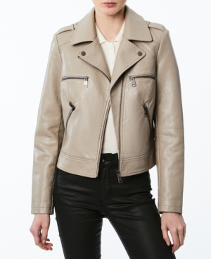 Collection B Juniors Faux Leather Moto Jacket In Mink Modesens