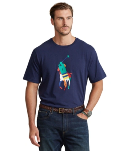 Shop Polo Ralph Lauren Men's Big & Tall Big Pony Jersey T-shirt In Newport Navy