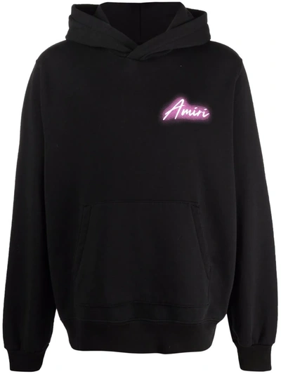 Shop Amiri Hardcore Cotton Hoodie In Black