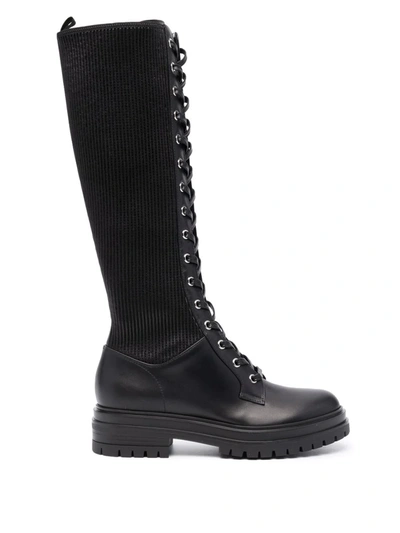 Shop Gianvito Rossi Martis 20mm Lace-up Boots In Black