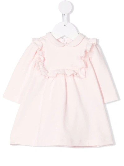 Shop Il Gufo Ruffle-collar Cotton Dress In Pink