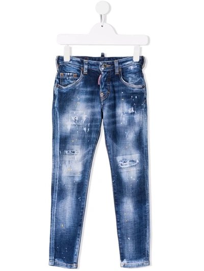 Shop Dsquared2 Teen Mid-rise Skinny Jeans In Blue