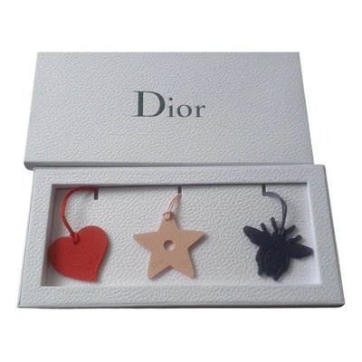 Pre-owned Dior Leather Bag Charm In Multicolour