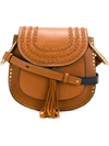 Chloé Hudson Small Suede Shoulder Bag In Brown