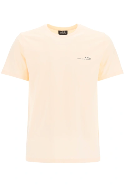 Shop Apc Item 001 Logo Print T-shirt In Pink