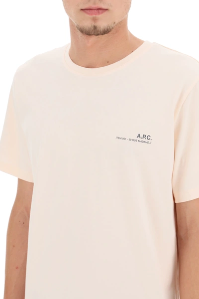 Shop Apc Item 001 Logo Print T-shirt In Pink