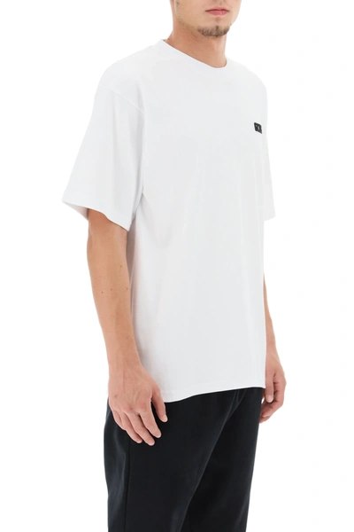 Shop Gcds T-shirt With Rubberized Micro Logo In White,black