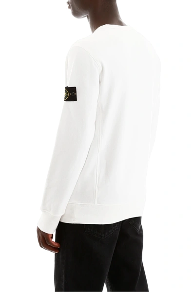 Shop Stone Island Crew Neck Sweatshirt In White