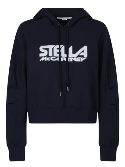 Shop Stella Mccartney Branded Hoodie In Blue