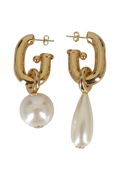 Shop Paco Rabanne Earring In Gold Pearl