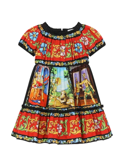 Shop Dolce & Gabbana Girl Patterned Dress In Stampa