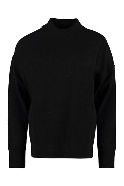 Shop Michael Michael Kors Wool Blend Sweater In Black