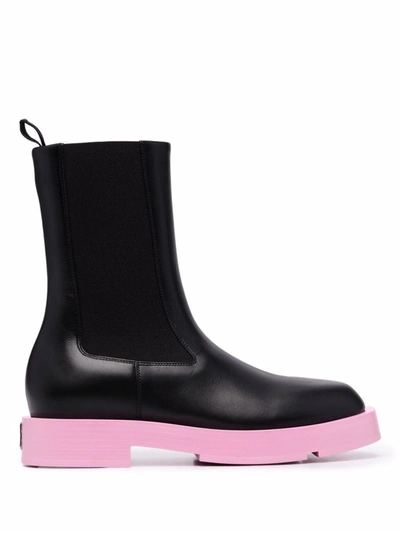 Shop Givenchy Colourblock Leather Chelsea Boots In Schwarz
