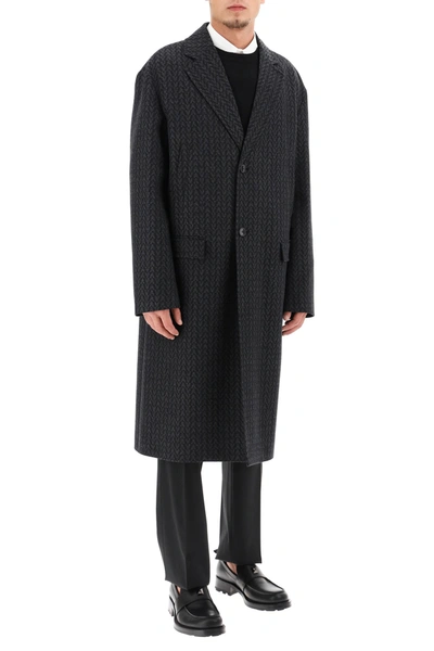 Shop Valentino Wool Coat In Grey,black