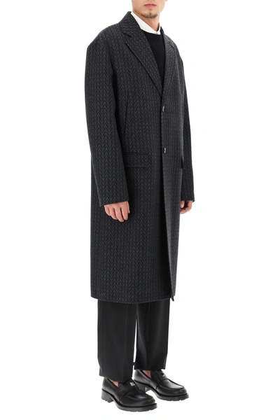 Shop Valentino Wool Coat In Grey,black