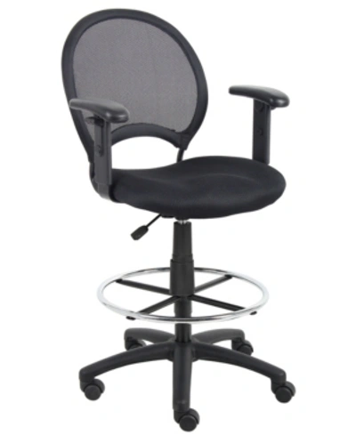 Shop Boss Office Products Mesh Drafting Stool With Adjustable Arms
