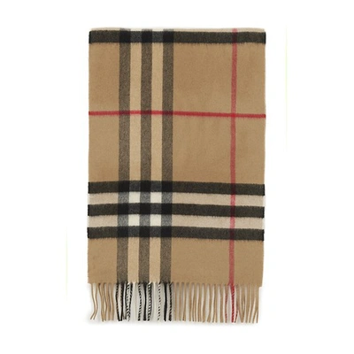 Shop Burberry The Classic Check Cashmere Scarf In Archive Beige