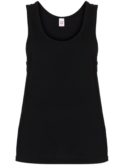 Shop Re/done '60s Cotton Tank Top In Black