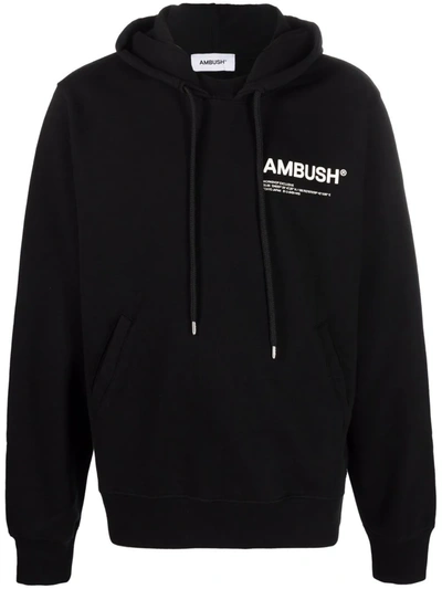Shop Ambush Logo-print Cotton Hoodie In Schwarz