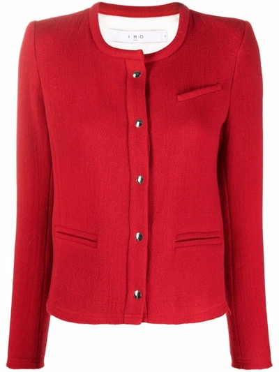 Shop Iro Single-breasted Wool-blend Blazer In Rot